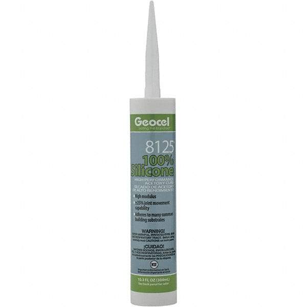 Geocel - 10.3 oz Tube White Silicone Cure Sealant - Outdoor - Exact Industrial Supply