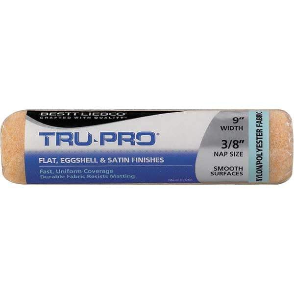 Bestt-Liebco - 3/8" Nap, 9" Wide Paint Roller Cover - Smooth Texture, Nylon & Polyester - Exact Industrial Supply