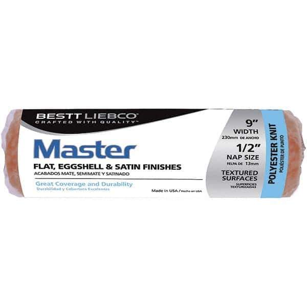 Bestt-Liebco - 1/2" Nap, 9" Wide Paint Roller Cover - Smooth Texture, Polyester - Exact Industrial Supply
