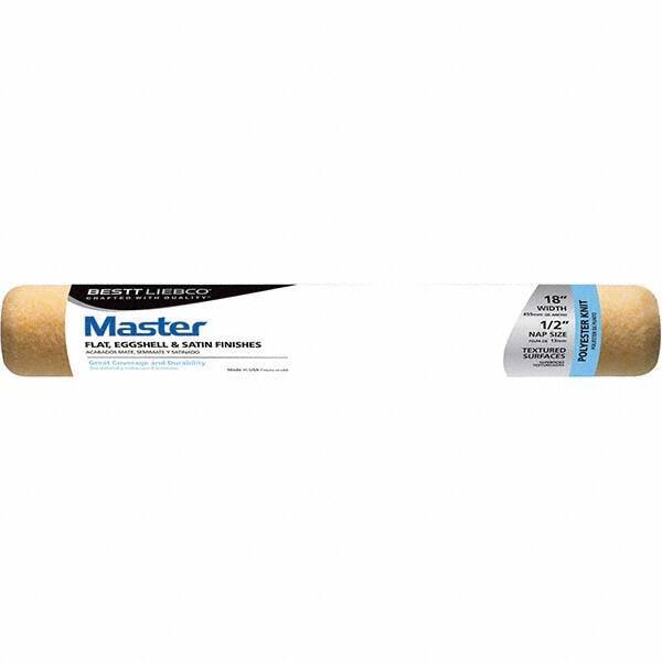 Bestt-Liebco - 1/2" Nap, 18" Wide Paint Roller Cover - Smooth Texture, Polyester - Exact Industrial Supply