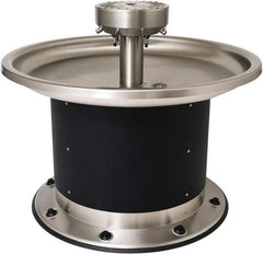 Acorn Engineering - Circular, Foot-Controlled, Floor Outlet Drain, 54" Diam, 8 Person Capacity, Stainless Steel & Vinylclad Galvanized Steel, Wash Fountain - 0.5 GPM - Exact Industrial Supply