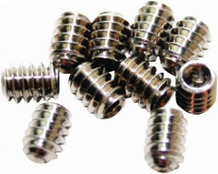 Acorn Engineering - #6-32, 3/16" Long, Flat Point Set Screw - Grade 18-8 Stainless Steel - Exact Industrial Supply