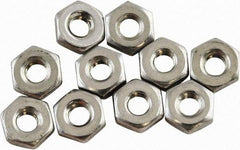 Acorn Engineering - #8-32 UNF Stainless Steel Right Hand Hex Nut - 0.344" Across Flats, 1/8" High, Uncoated - Exact Industrial Supply