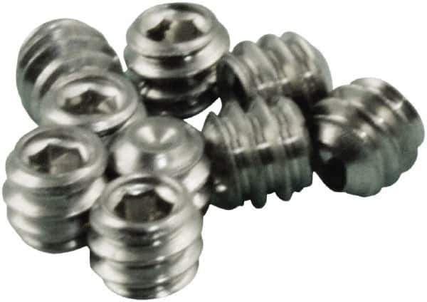 Acorn Engineering - #6-32, 1/8" Long, Flat Point Set Screw - Grade 18-8 Stainless Steel - Exact Industrial Supply