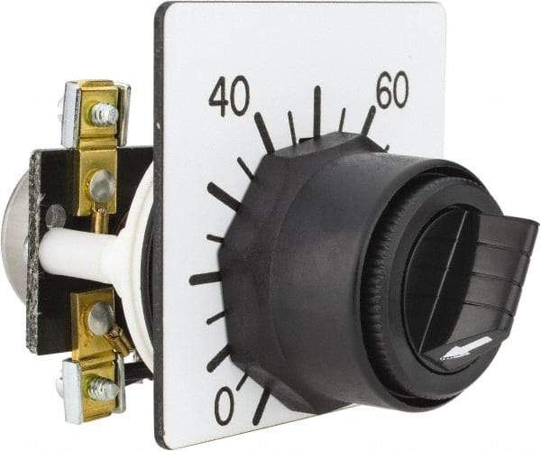 Square D - 5,000 Ohm, 30mm, 300 VAC Potentiometer - 2 Watts, Nonilluminated, Knob Operated, NEMA 4, 13 - Exact Industrial Supply