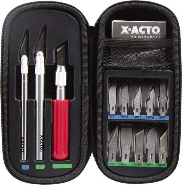 X-ACTO - Hobby Knife Set - 16 Pieces, Includes 3 Knives & 16 Blades - Exact Industrial Supply