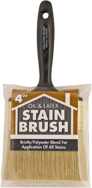 Wooster Brush - 4" Flat Synthetic Utility Paint Brush - 2-11/16" Bristle Length, 5-3/4" Plastic Beavertail Handle - Exact Industrial Supply