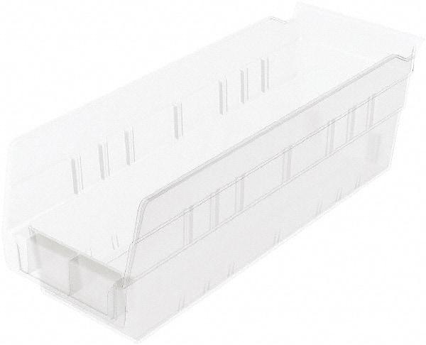 Akro-Mils - 11-5/8" Deep, Clear Hopper Shelf Bin - 4" High x 4-1/8" Wide x 11-5/8" Long - Exact Industrial Supply