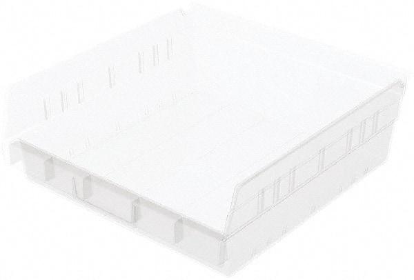 Akro-Mils - 11-5/8" Deep, Clear Hopper Shelf Bin - 4" High x 11-1/8" Wide x 11-5/8" Long - Exact Industrial Supply