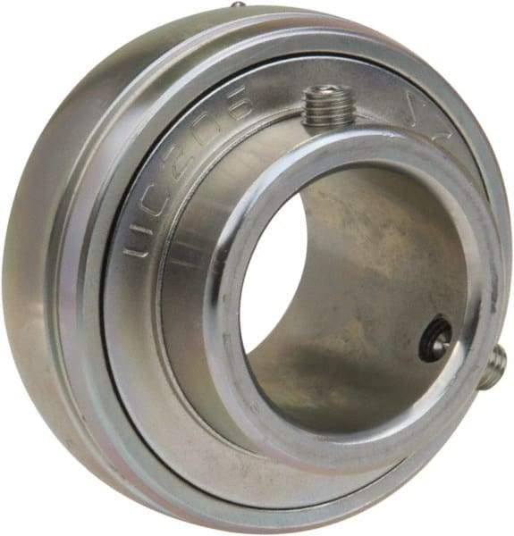 Value Collection - 5/8" ID x 1.575" OD, 2,877 Lb Dynamic Capacity, Ball Bearing Insert Insert Bearing - Zinc Chromate Plated Steel Insert, 0.512" Race Width, 1,495 Lb Static Capacity - Exact Industrial Supply
