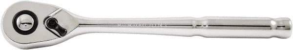 Paramount - 1/2" Drive Pear Head Quick-Release Ratchet - Chrome Finish, 10" OAL, 60 Gear Teeth - Exact Industrial Supply