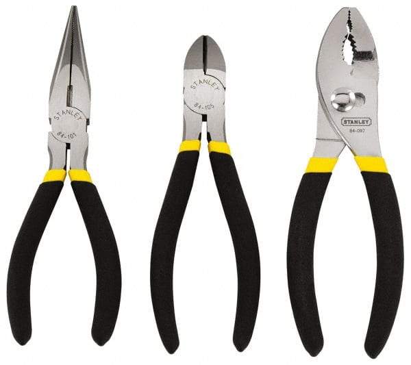 Stanley - 3 Piece Plier Set - Comes in Display Card - Exact Industrial Supply