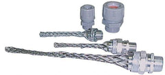 Woodhead Electrical - 12.7 to 15.88mm Capacity, Liquidtight, Straight Strain Relief Cord Grip - 1 NPT Thread, Nylon - Exact Industrial Supply