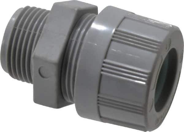 Woodhead Electrical - 9.53 to 11.1mm Capacity, Liquidtight, Straight Strain Relief Cord Grip - 3/4 NPT Thread, Nylon - Exact Industrial Supply