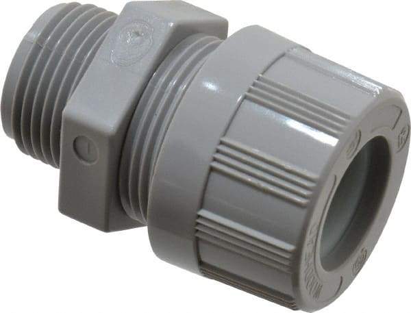 Woodhead Electrical - 14.27 to 17.45mm Capacity, Liquidtight, Straight Strain Relief Cord Grip - 3/4 NPT Thread, Nylon - Exact Industrial Supply