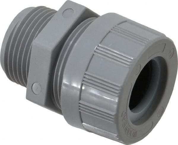 Woodhead Electrical - 19.05 to 22.23mm Capacity, Liquidtight, Straight Strain Relief Cord Grip - 1 NPT Thread, Nylon - Exact Industrial Supply
