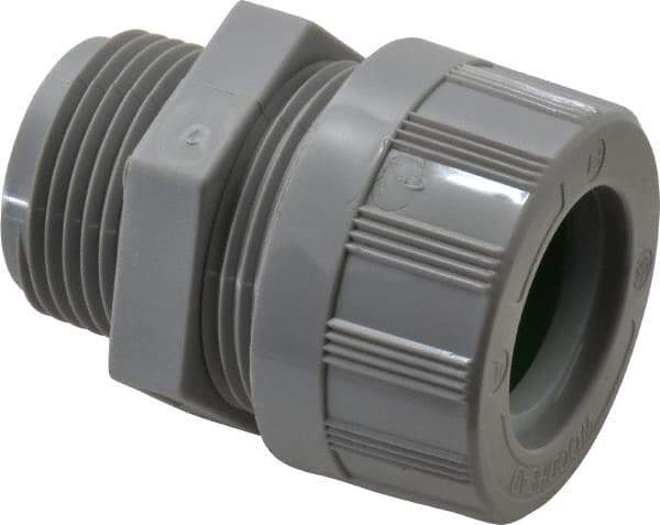 Woodhead Electrical - 22.23 to 25.4mm Capacity, Liquidtight, Straight Strain Relief Cord Grip - 1 NPT Thread, Nylon - Exact Industrial Supply