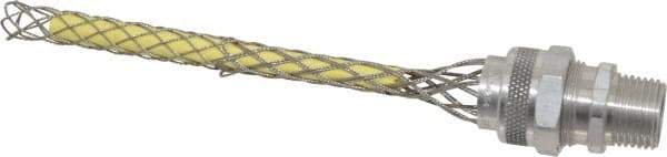 Woodhead Electrical - 9.53 to 12.7mm Capacity, Liquidtight, Straight Strain Relief Cord Grip - 1/2 NPT Thread, 6-1/4" Long, Aluminum - Exact Industrial Supply