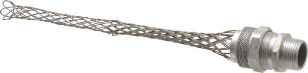 Woodhead Electrical - 15.88 to 19.05mm Capacity, Liquidtight, Straight Strain Relief Cord Grip - 3/4 NPT Thread, 9-1/2" Long, Aluminum - Exact Industrial Supply