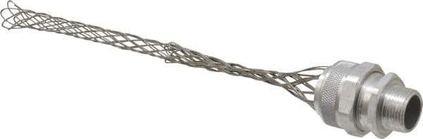 Woodhead Electrical - 19.05 to 22.23mm Capacity, Liquidtight, Straight Strain Relief Cord Grip - 3/4 NPT Thread, 9-1/2" Long, Aluminum - Exact Industrial Supply