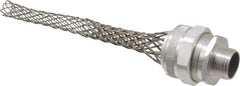 Woodhead Electrical - 25.4 to 28.58mm Capacity, Liquidtight, Straight Strain Relief Cord Grip - 1 NPT Thread, 12-1/4" Long, Aluminum - Exact Industrial Supply