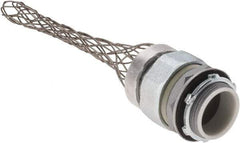 Woodhead Electrical - Liquidtight, Straight Strain Relief Cord Grip - 1-1/2 NPT Thread, 5-3/4" Long, Iron & Zinc-plated Steel - Exact Industrial Supply