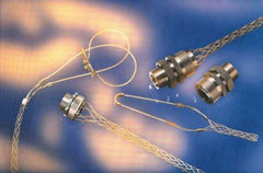 Woodhead Electrical - 1-1/2 to 1.74 Inch Cable Diameter, Tinned Bronze, Double Loop Support Grip - 25 Inch Long, 1,920 Lb. Breaking Strength, 18 Inch Mesh Length - Exact Industrial Supply