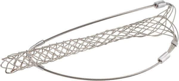 Woodhead Electrical - 1-1/4 to 1.49 Inch Cable Diameter, Tinned Bronze, Single Loop Support Grip - 16 Inch Long, 1,680 Lb. Breaking Strength, 16 Inch Mesh Length - Exact Industrial Supply