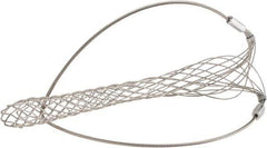 Woodhead Electrical - 2 to 2.49 Inch Cable Diameter, Tinned Bronze, Single Loop Support Grip - 28 Inch Long, 3,760 Lb. Breaking Strength, 22 Inch Mesh Length - Exact Industrial Supply