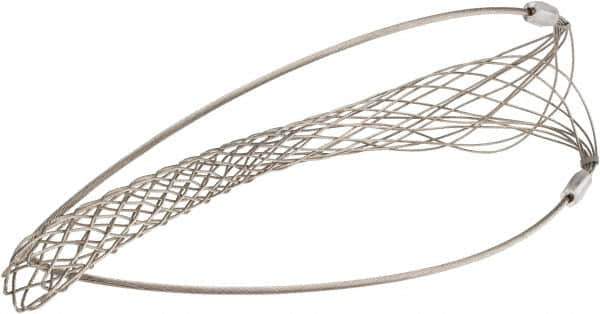 Woodhead Electrical - 2-1/2 to 2.99 Inch Cable Diameter, Tinned Bronze, Single Loop Support Grip - 42 Inch Long, 3,760 Lb. Breaking Strength, 24 Inch Mesh Length - Exact Industrial Supply