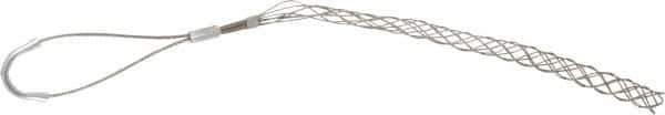 Woodhead Electrical - 1/2 to 0.61 Inch Cable Diameter, Tinned Bronze, Offset Loop Support Grip - 18 Inch Long, 770 Lb. Breaking Strength, 11 Inch Mesh Length - Exact Industrial Supply