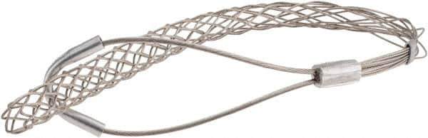 Woodhead Electrical - 0.62 to 0.74 Inch Cable Diameter, Tinned Bronze, Offset Loop Support Grip - 18 Inch Long, 960 Lb. Breaking Strength, 11 Inch Mesh Length - Exact Industrial Supply