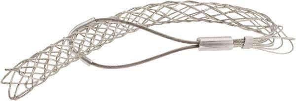 Woodhead Electrical - 1-1/4 to 1.49 Inch Cable Diameter, Tinned Bronze, Offset Loop Support Grip - 23 Inch Long, 1,680 Lb. Breaking Strength, 16 Inch Mesh Length - Exact Industrial Supply