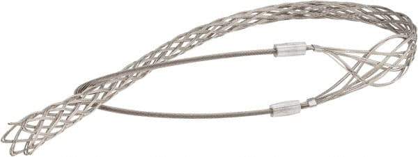 Woodhead Electrical - 1-1/2 to 1.99 Inch Cable Diameter, Tinned Bronze, Single Loop Support Grip - 45 Inch Long, 4,720 Lb. Breaking Strength, 35 Inch Mesh Length - Exact Industrial Supply