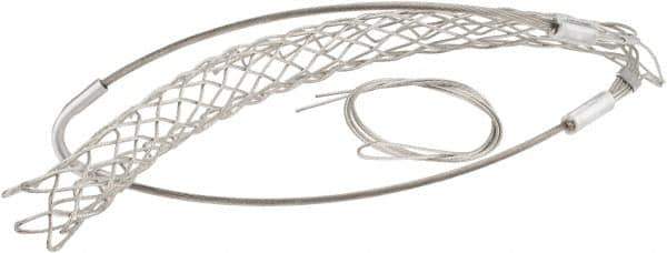 Woodhead Electrical - 1-1/4 to 1.49 Inch Cable Diameter, Tinned Bronze, Single Loop Support Grip - 26 Inch Long, 1,680 Lb. Breaking Strength, 16 Inch Mesh Length - Exact Industrial Supply