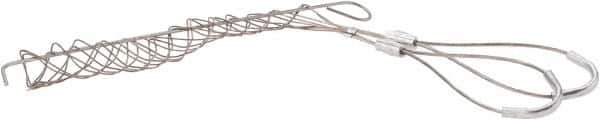 Woodhead Electrical - 1/2 to 0.61 Inch Cable Diameter, Tinned Bronze, Double Loop Support Grip - 18 Inch Long, 770 Lb. Breaking Strength, 11 Inch Mesh Length - Exact Industrial Supply