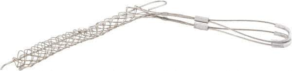 Woodhead Electrical - 0.62 to 0.74 Inch Cable Diameter, Tinned Bronze, Double Loop Support Grip - 18 Inch Long, 1,150 Lb. Breaking Strength, 11 Inch Mesh Length - Exact Industrial Supply