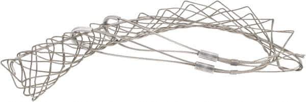 Woodhead Electrical - 1-1/2 to 1.74 Inch Cable Diameter, Tinned Bronze, Double Loop Support Grip - 25 Inch Long, 1,920 Lb. Breaking Strength, 18 Inch Mesh Length - Exact Industrial Supply