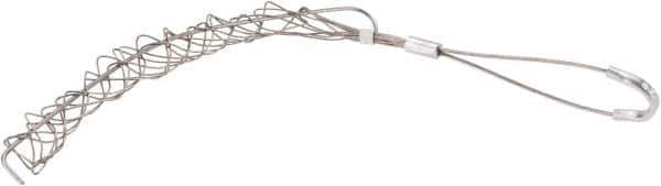 Woodhead Electrical - 1/2 to 0.61 Inch Cable Diameter, Tinned Bronze, Offset Loop Support Grip - 18 Inch Long, 770 Lb. Breaking Strength, 11 Inch Mesh Length - Exact Industrial Supply