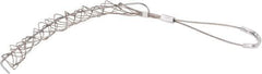 Woodhead Electrical - 1/2 to 0.61 Inch Cable Diameter, Tinned Bronze, Offset Loop Support Grip - 18 Inch Long, 770 Lb. Breaking Strength, 11 Inch Mesh Length - Exact Industrial Supply
