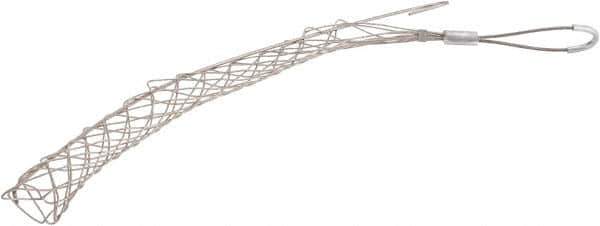 Woodhead Electrical - 1-1/2 to 1.74 Inch Cable Diameter, Tinned Bronze, Offset Loop Support Grip - 25 Inch Long, 1,680 Lb. Breaking Strength, 18 Inch Mesh Length - Exact Industrial Supply