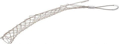 Woodhead Electrical - 1-1/2 to 1.74 Inch Cable Diameter, Tinned Bronze, Offset Loop Support Grip - 25 Inch Long, 1,680 Lb. Breaking Strength, 18 Inch Mesh Length - Exact Industrial Supply