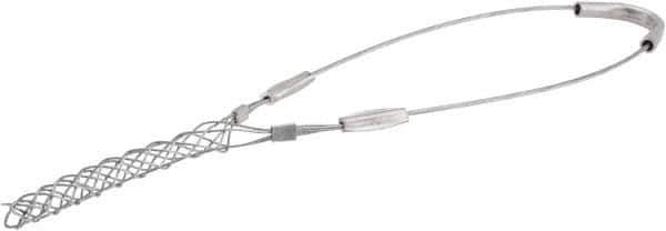 Woodhead Electrical - 0.22 to 0.32 Inch Cable Diameter, Galvanized Steel, Single Loop Support Grip - 12-1/2 Inch Long, 650 Lb. Breaking Strength, 3-1/2 Inch Mesh Length - Exact Industrial Supply
