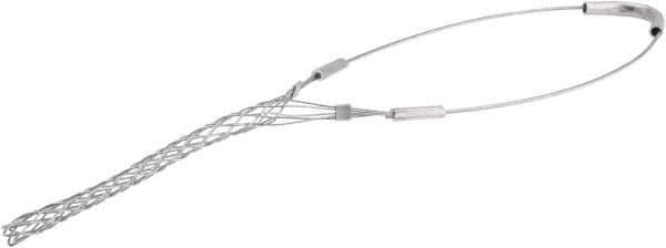 Woodhead Electrical - 0.4 to 0.56 Inch Cable Diameter, Galvanized Steel, Single Loop Support Grip - 14 Inch Long, 1,100 Lb. Breaking Strength, 5 Inch Mesh Length - Exact Industrial Supply
