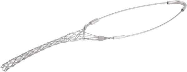 Woodhead Electrical - 0.53 to 0.73 Inch Cable Diameter, Galvanized Steel, Single Loop Support Grip - 15-1/2 Inch Long, 1,100 Lb. Breaking Strength, 6-1/2 Inch Mesh Length - Exact Industrial Supply