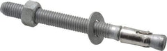 Powers Fasteners - 1/2" Diam, 1/2" Drill, 5-1/2" OAL, 3-3/8" Min Embedment Wedge Expansion Concrete Anchor - Steel, Galvanized Finish, Hex Nut Head, Hex Drive, 6-5/8" Thread Length - Exact Industrial Supply