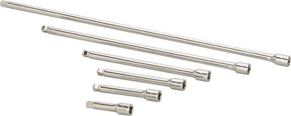 Paramount - 1/4" Drive Socket Wobble Extension Set - 6 Pieces, Includes 2, 3, 4, 6, 10, 14" Lengths - Exact Industrial Supply