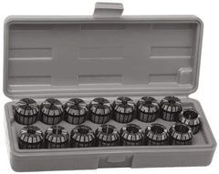 Accupro - 13 Piece, 4mm to 10mm Capacity, ER Coolant Collet Set - 0.02mm TIR, Series ER16 - Exact Industrial Supply