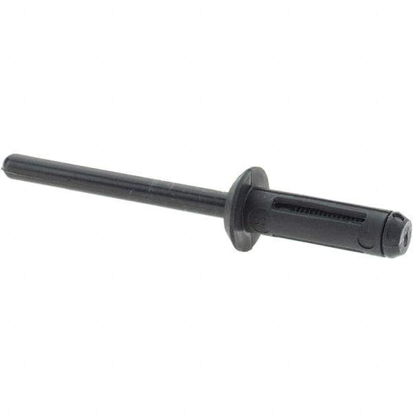 Value Collection - Large Flange Head Nylon Open End Blind Rivet - 5/32" to 1/4" Grip, 11/32" Head Diam, 21/32" Length Under Head, - Exact Industrial Supply