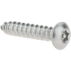 Value Collection - #6 Button Head Pin In Torx Sheet Metal Screw - Stainless Steel, 3/4" Length Under Head, Grade 18-8, T10 Drive - Exact Industrial Supply